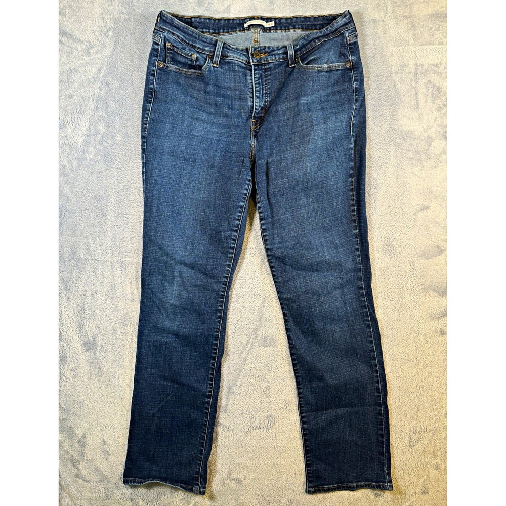 Levis 414 Relaxed Straight Jeans Plus Size 18W Womens Blue Medium Wash 34x30